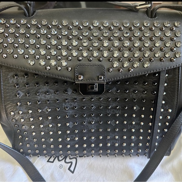 MCM Handbags - MCM Black Studded Satchel